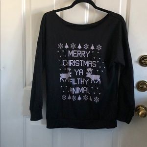 Merry Christmas ya filthy animal ugly sweatshirt